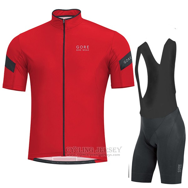 2017 Cycling Jersey Gore Bike Wear Power Red Short Sleeve and Bib Short